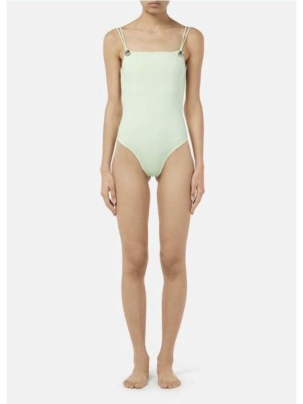 NWT BOTTEGA VENETA SWIMSUIT GREEN Fennel Drops Stretch Nylon Sz M